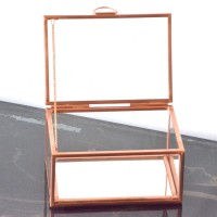 Luxury Unique clear metal mirrored black bronze pink rose gold silver jewelry box