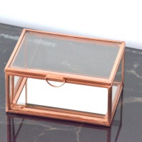 * Rose Gold& Gold Glass Case Jewelry Storage Box with lock [] Mini Lovely Ring Earrings Display[] glass kraft mini size ring box