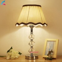 hand made high quality crystal modern hotel bedside decor table lamp